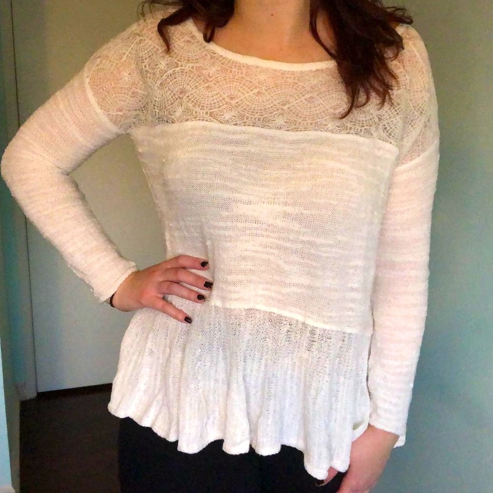 White free people sweater
